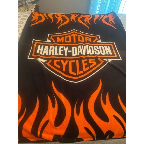 Harley-Davidson Other - Super Soft Plush Classic Black Harley Davidson Blanket / Throw